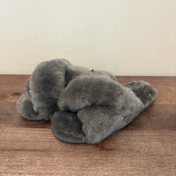 EMU Australia x Free People Mayberry Teddy Cozy Slippers Gray 4 Women 3 Kids NWT - Picture 2 of 15